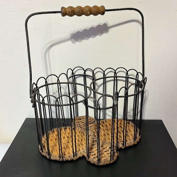 Vintage Milk Jar Holder & Jars - Picture 2 of 9